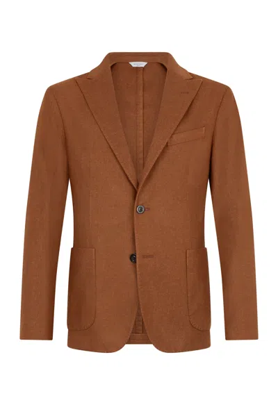 Boglioli Garment Dyed Wool K-jacket In Brown