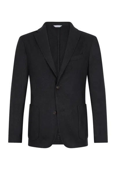 Boglioli Garment Dyed Wool K-jacket In Black