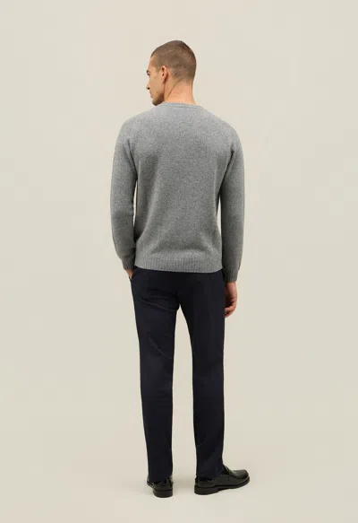 Boglioli Wool Cashmere Mouliné Crewneck In Gray