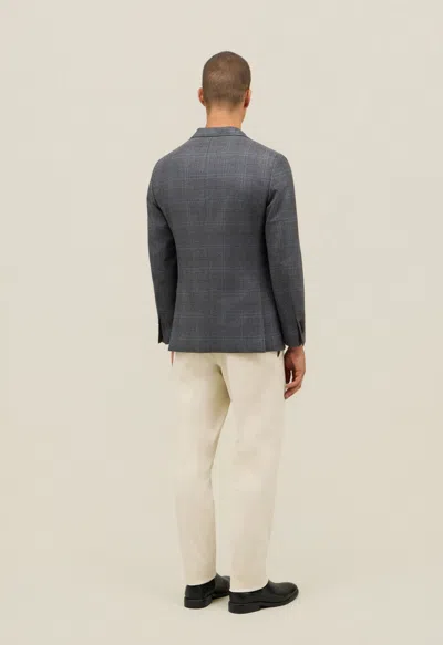 Boglioli Wool Check K-jacket In Gray
