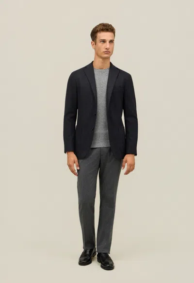 Boglioli Garment Dyed Wool Herringbone K-jacket In Black