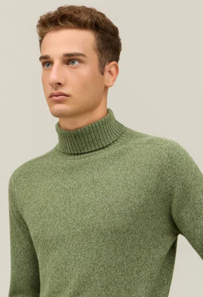 Boglioli Roll-neck Speckled Sweater In Green