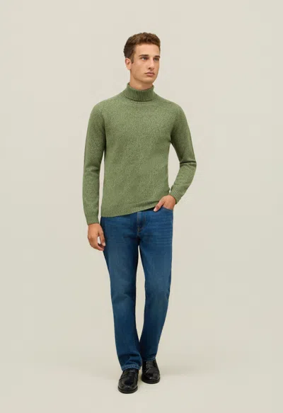 Boglioli Roll-neck Speckled Sweater In Green