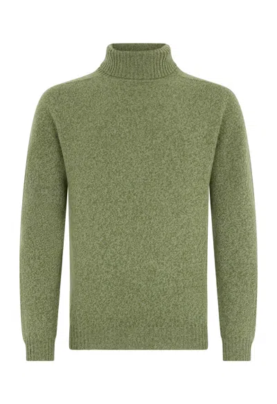 Boglioli Roll-neck Speckled Sweater In Green