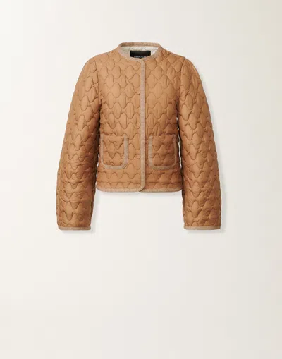 Fabiana Filippi Quilted Single-breasted Puffer Jacket In Brown