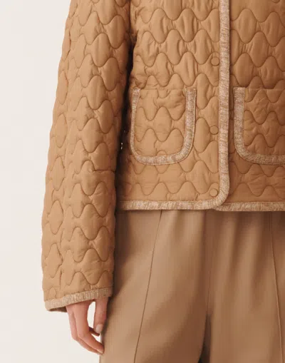 Fabiana Filippi Quilted Single-breasted Puffer Jacket In Brown