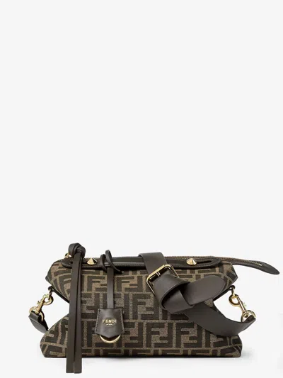 Fendi Women By The Way Soft Medium Ff Jacquard Fabric And Leather In Brown