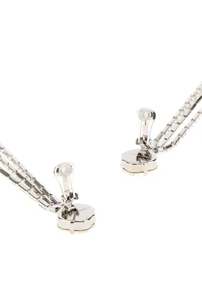 Alessandra Rich Silver Fringed Earrings In Metallic
