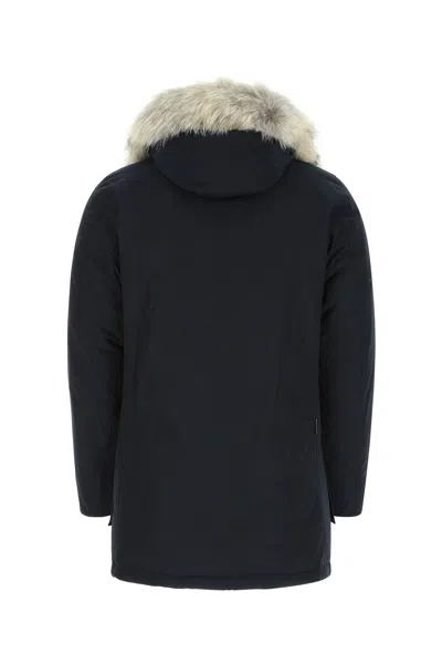 Woolrich Parka In Blue Water-repellent Fabric In Blue