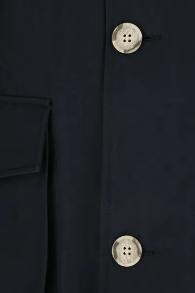 Woolrich Parka In Blue Water-repellent Fabric In Blue