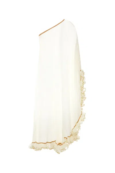 My Beachy Side White Crochet Kaia Caftan In White