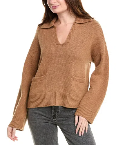 Rag & Bone Danica Wool-blend Polo Jumper In Brown