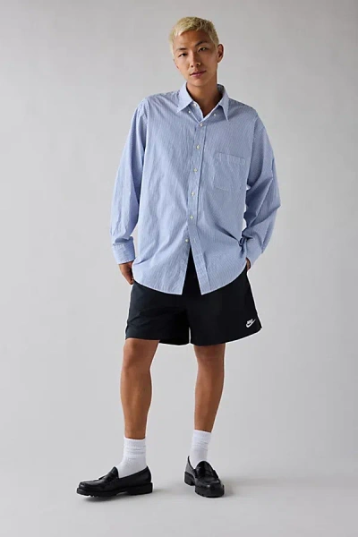 Nike Club Straight-leg Logo-embroidered Cotton-jersey Drawstring Shorts In Black