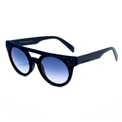 Italia Independent Blue Acetate Sunglasses In Black