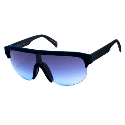 Italia Independent Black Acetate Sunglasses In Blue