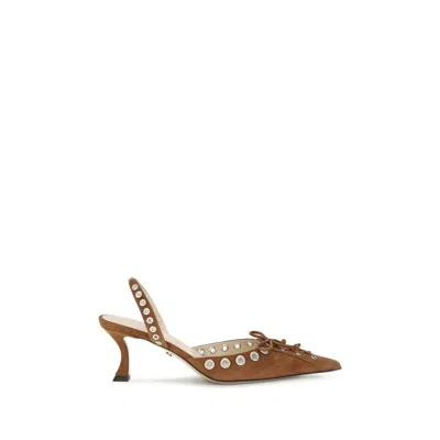 Mach&mach Mach & Mach Women Slingback Pumps In Brown