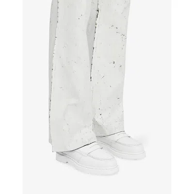 Mm6 Maison Margiela X Dr. Martens Leather Moccasin Loafers In White