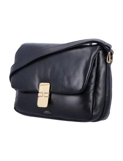 Apc Rectangular Shoulder Bag Gold-tone Hardware In Black