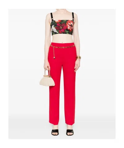 Dolce & Gabbana Floral Print Cropped Dress With Adjustable Straps In Multi