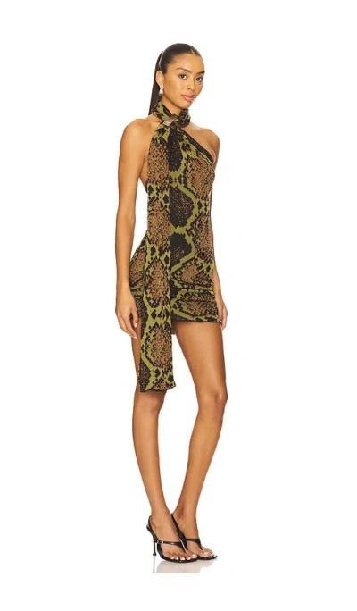 Attico Python Sleeveless Mini Dress In Multi