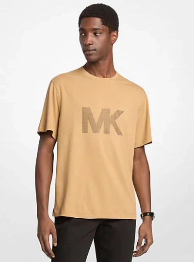 Michael Kors Printed Cotton T-shirt In Brown