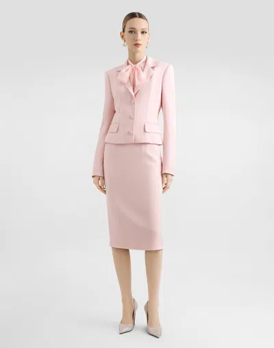 Dolce & Gabbana Stretch Cady Skirt In Pink