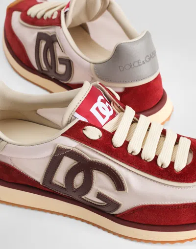 Dolce & Gabbana Dg Cushion Sneakers In Printed Nylon In Multi