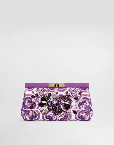 Dolce & Gabbana Brocade-print Embroidered Marlene Shoulder Bag In Multi