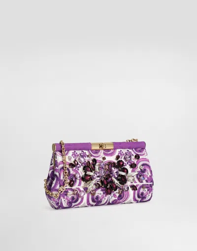 Dolce & Gabbana Brocade-print Embroidered Marlene Shoulder Bag In Multi