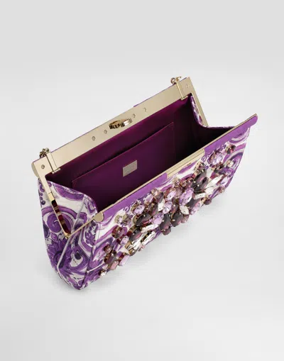 Dolce & Gabbana Brocade-print Embroidered Marlene Shoulder Bag In Multi