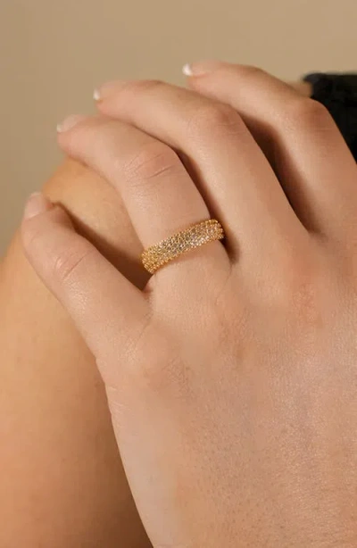 Sterling Forever Jolene Cubic Zirconia Rainbow Eternity Ring In Gold