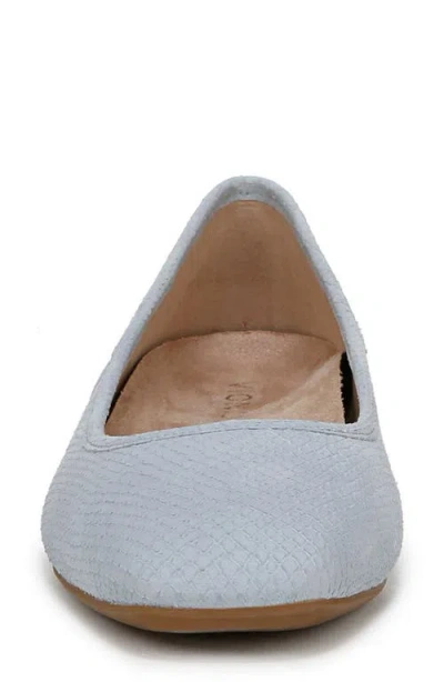 Vionic Alexa Womens Leather Slip On Ballet Flats In Blue