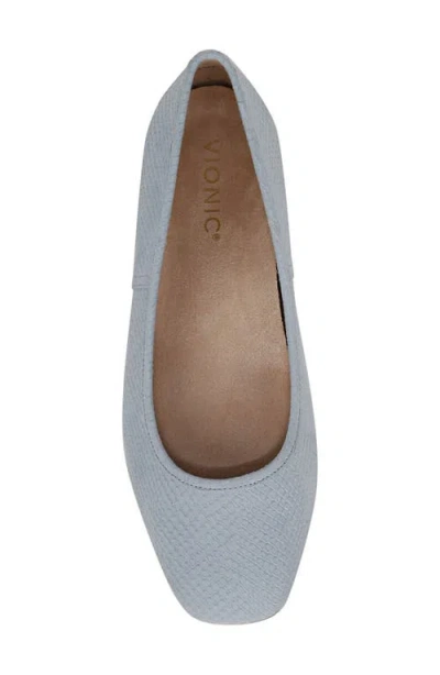 Vionic Alexa Womens Leather Slip On Ballet Flats In Blue