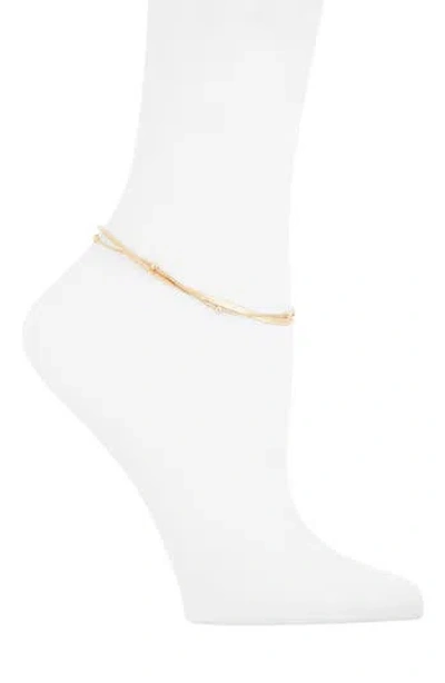 Nordstrom Rack Demi-fine 2-pack Assorted Chain Anklets In Gold