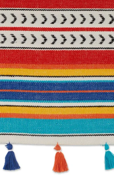 Design Imports Picante Stripe Tassel Table Runner In Multi