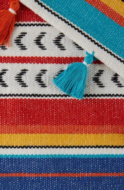 Design Imports Picante Stripe Tassel Table Runner In Multi