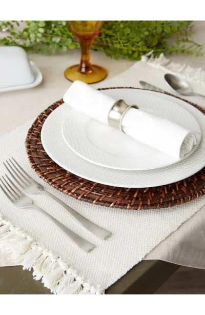 Design Imports Variegated Fringe Set Of 4 Placemats In Neutral