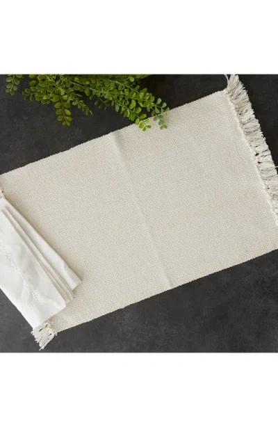 Design Imports Variegated Fringe Set Of 4 Placemats In Neutral
