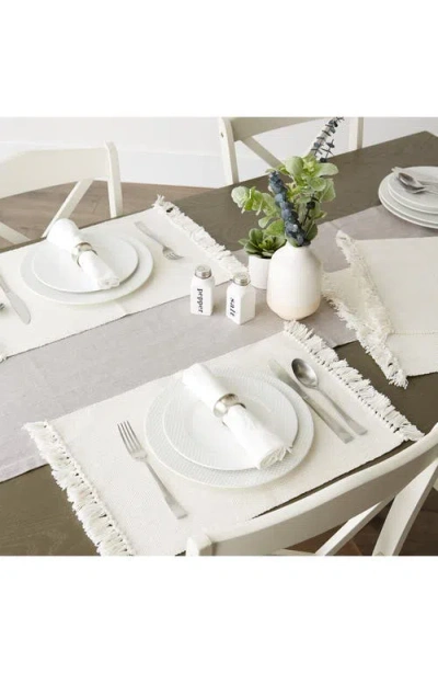Design Imports Variegated Fringe Set Of 4 Placemats In Neutral