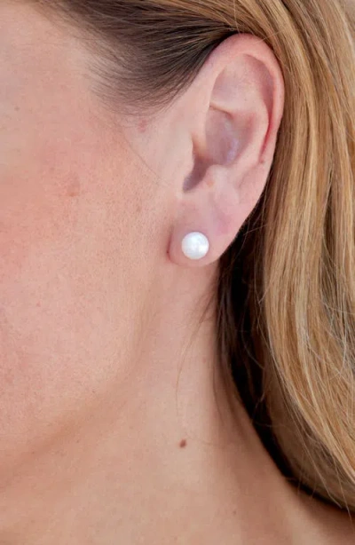 Savvy Cie Jewels Sterling Silver .925 Halo Interchangable Pearl And Cz Set Of 5 In Gold