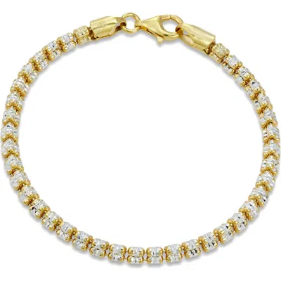 Savvy Cie Jewels Sterling Silver .925 Two Tone Diamond Cut 3mm In Gold