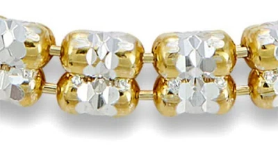 Savvy Cie Jewels Sterling Silver .925 Two Tone Diamond Cut 3mm In Gold