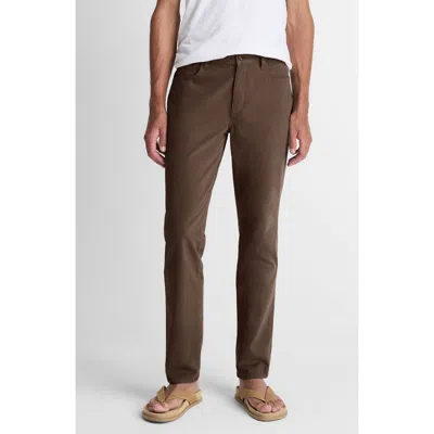 Vince Dylan Slim Fit Peached Stretch Cotton Pants In Brown