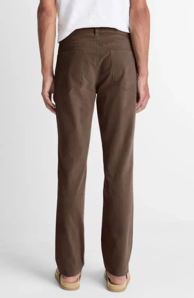 Vince Dylan Slim Fit Peached Stretch Cotton Pants In Brown