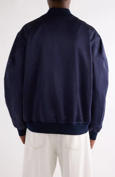 Givenchy Logo Bomber Jacket Puffer Jackets Blue In Multi