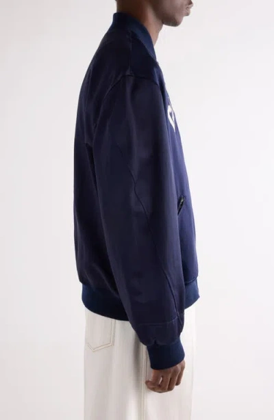 Givenchy Logo Bomber Jacket Puffer Jackets Blue In Multi