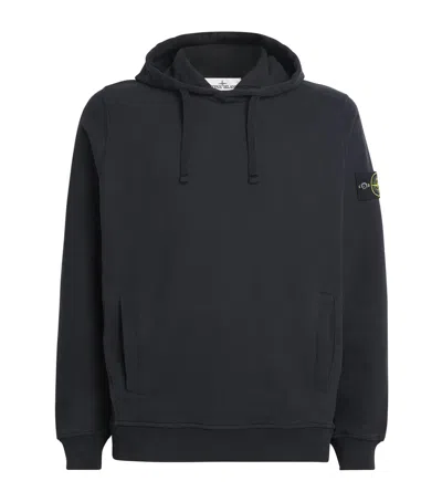 Stone Island Organic Cotton Hoodie With Hood In Black