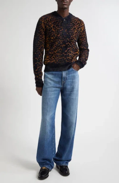 Versace Medusa Biggie Relaxed Straight Leg Jeans In Blue