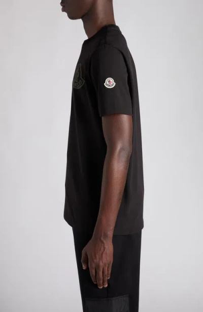Moncler Logo Cotton T-shirt In Black