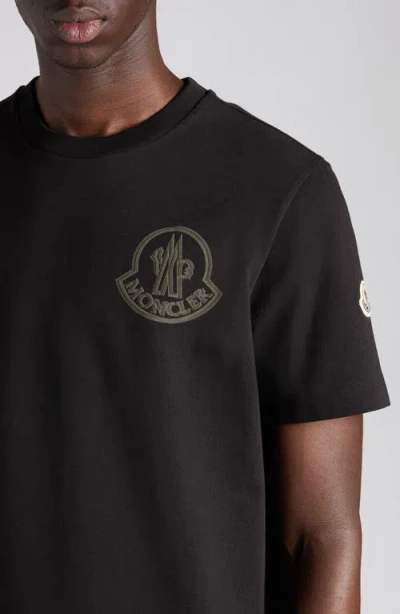 Moncler Logo Cotton T-shirt In Black